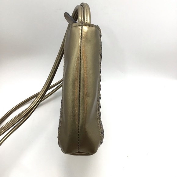 Liz Claiborne Gold Woven Small Crossbody Bag Purse - Picture 7 of 13